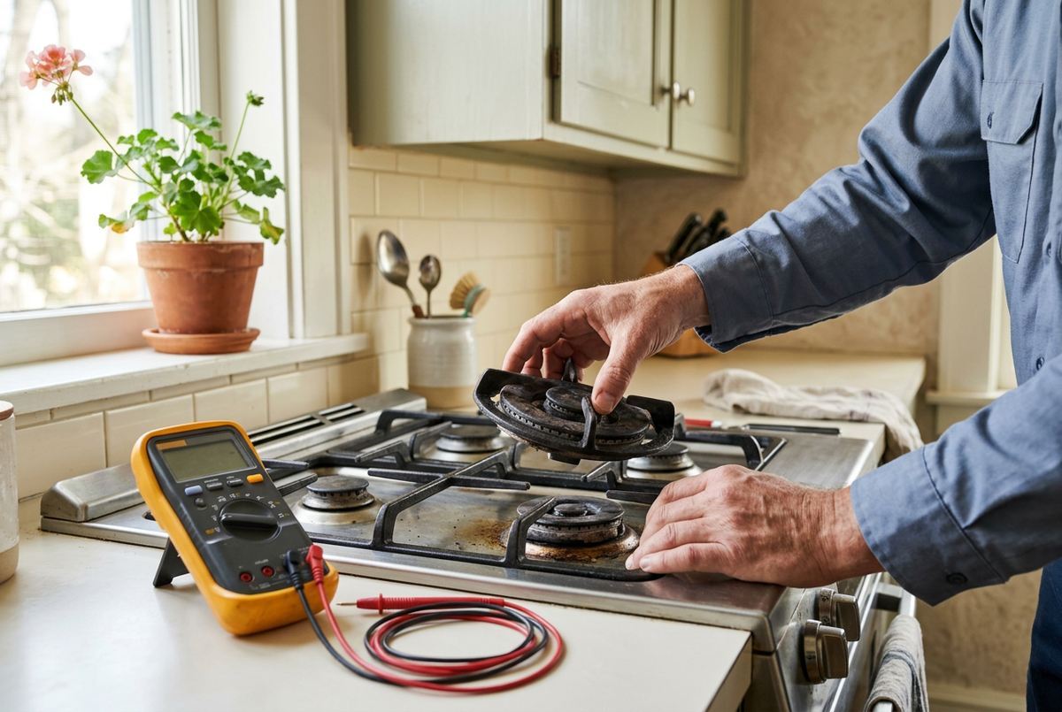 Stove & Range Repair technician at work
